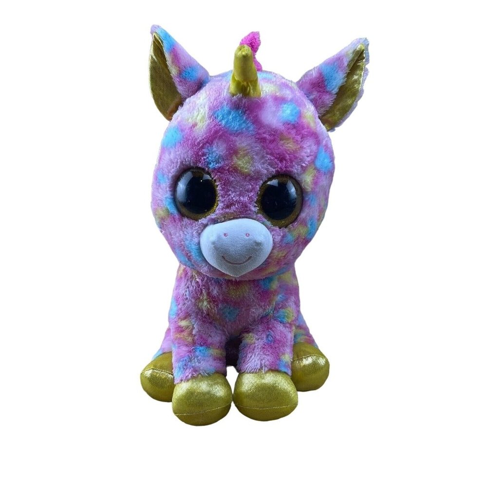 Ty Beanie Boos FANTASIA multi-colored Unicorn Large Jumbo SIZE 17"